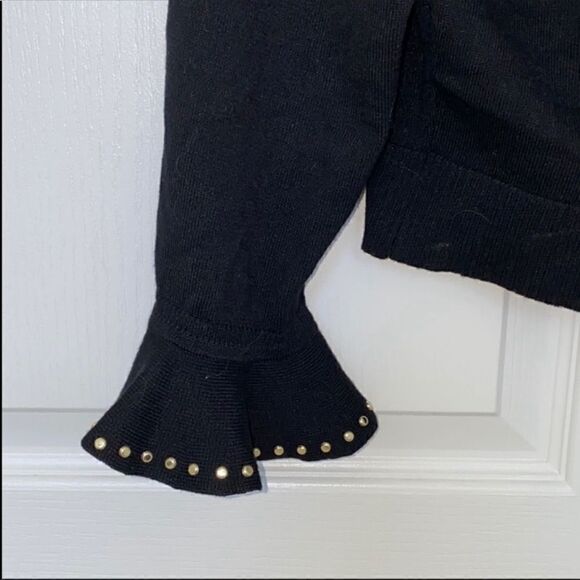 CALVIN KLEIN Cardigan w Fun Bell Sleeves and Gold Detailing - Picture 6 of 6